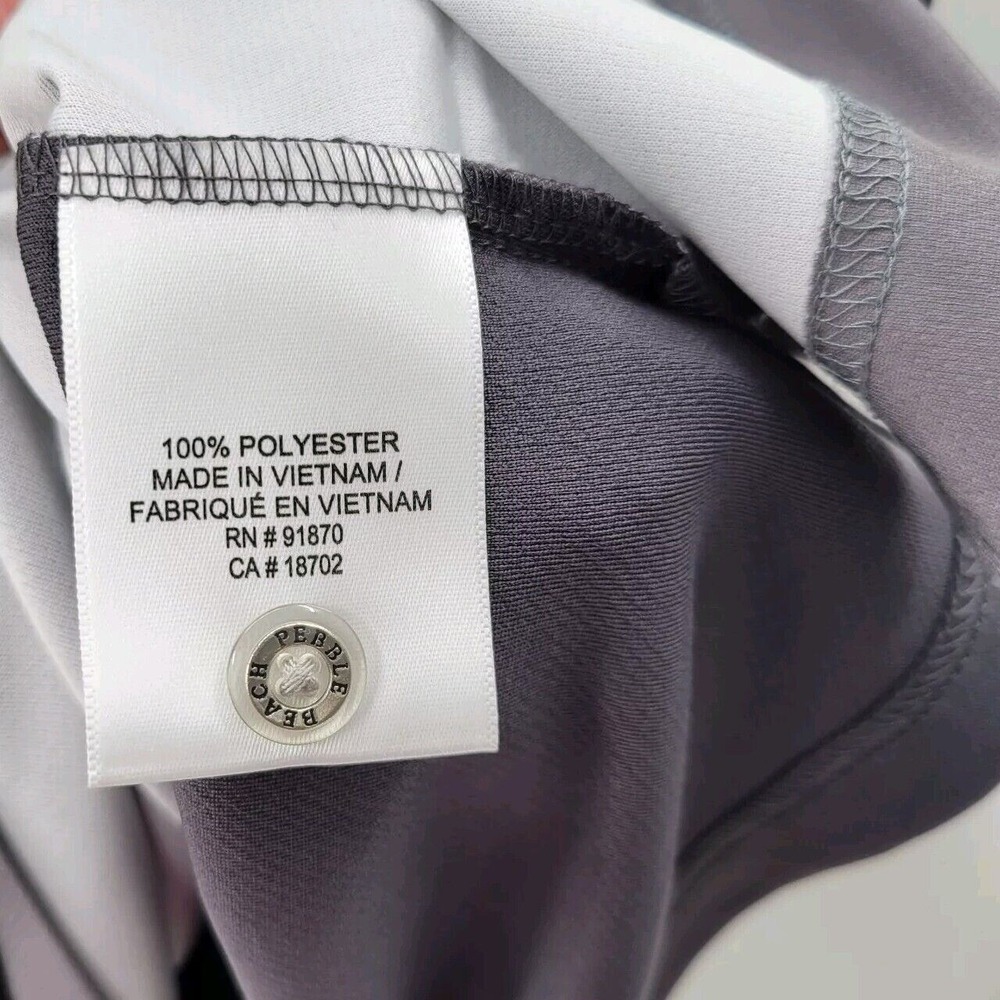 Pebble Beach Performance Mens XXL Polo Shirt Grey Heathered Stripe Golf Top NWT - Picture 8 of 10